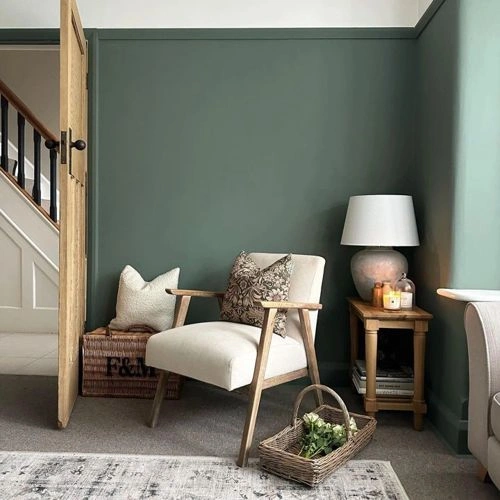 Foto der Farbe Farrow and Ball 47 Green Smoke