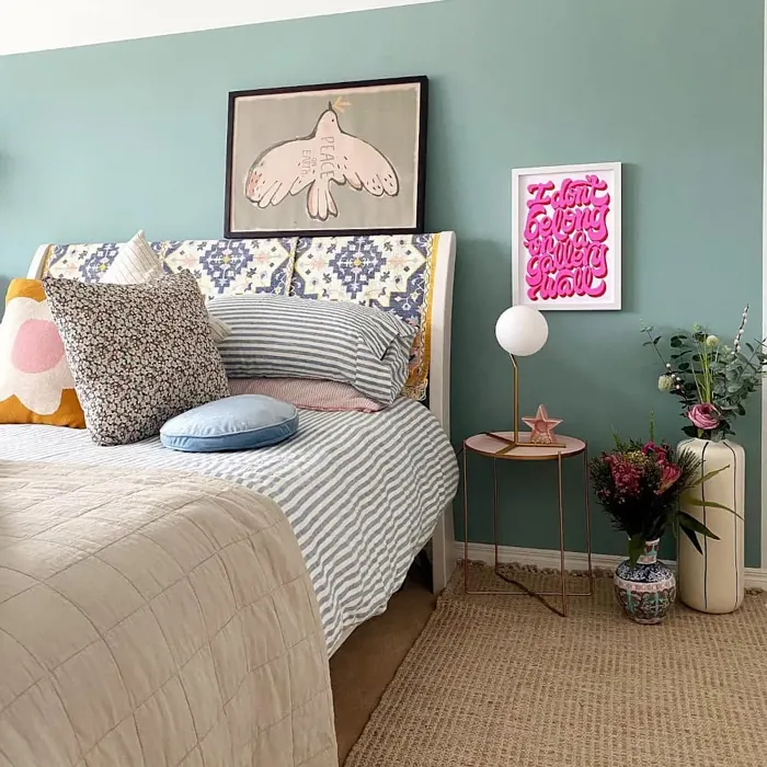 Eclectic schlafzimmer interior Farrow and Ball Dix Blue